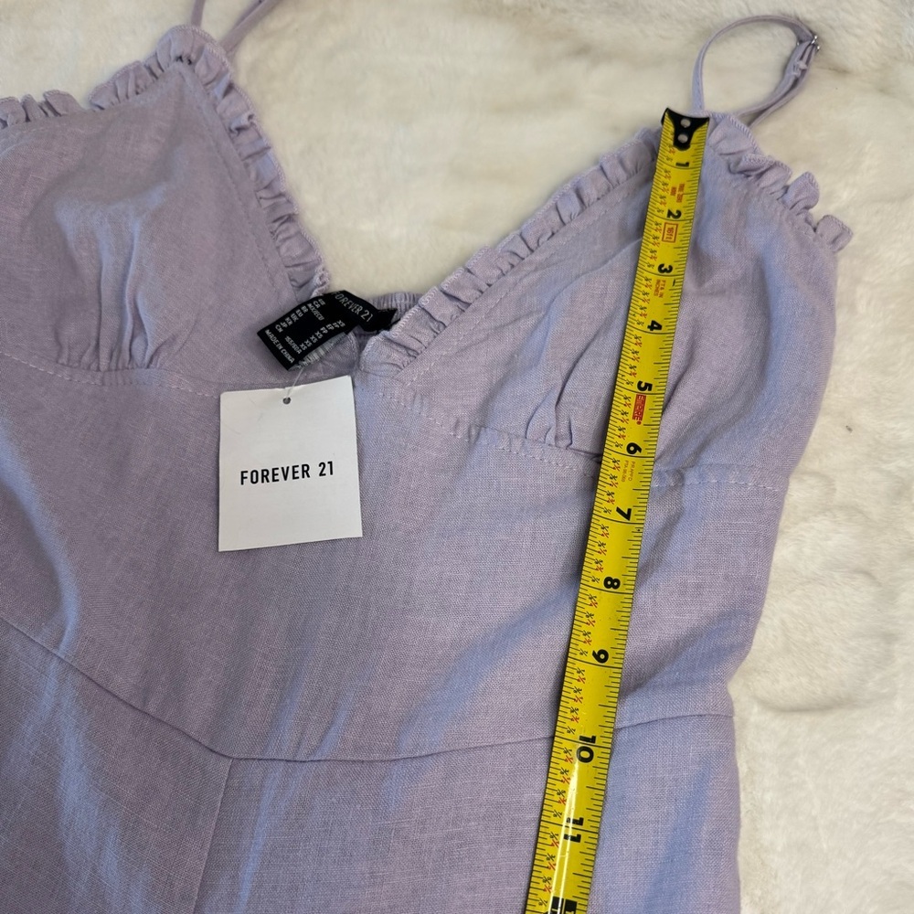 Forever 21 Lavender Linen Blend Wide Leg Jumpsuit XS NWT - Picture 10 of 14